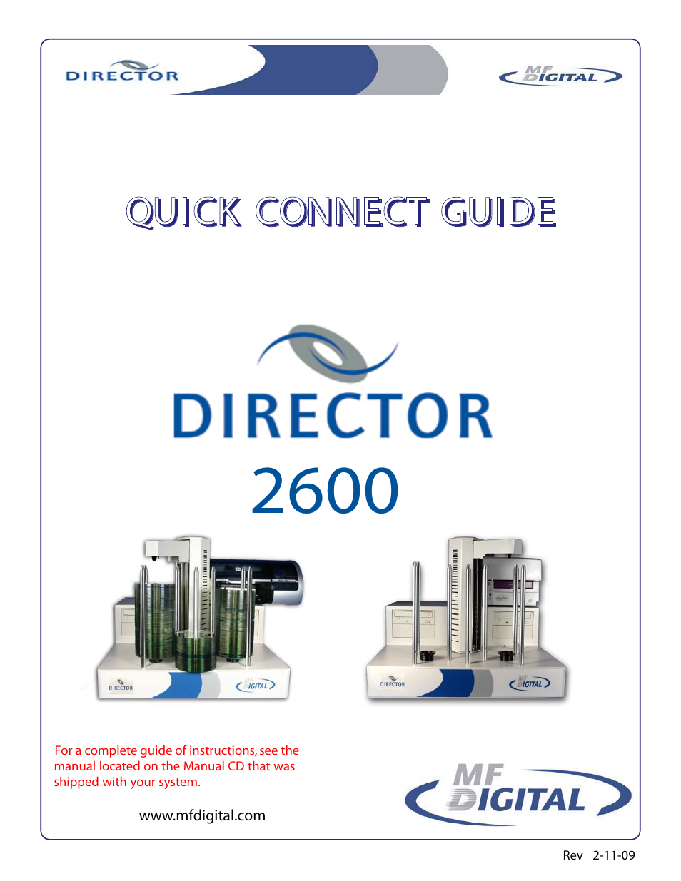 MF Digital DIRECTOR 2600 User Manual | 8 pages