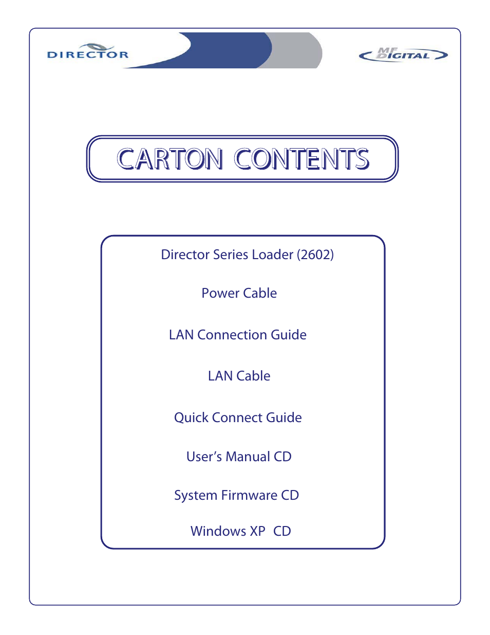MF Digital DIRECTOR 2600 User Manual | Page 3 / 8