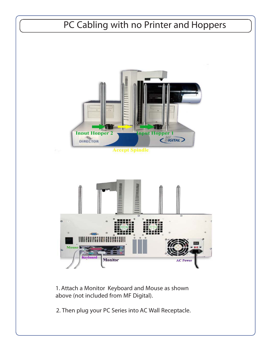 Pc cabling with printer and hoppers no | MF Digital DIRECTOR 2600 User Manual | Page 4 / 8