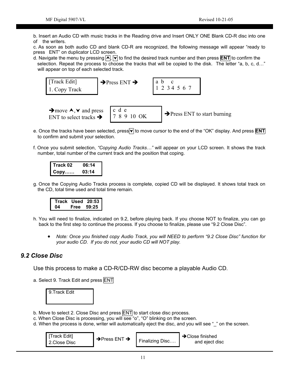 2 close disc | MF Digital 5907-VL CD/DVD Tower User Manual | Page 12 / 23