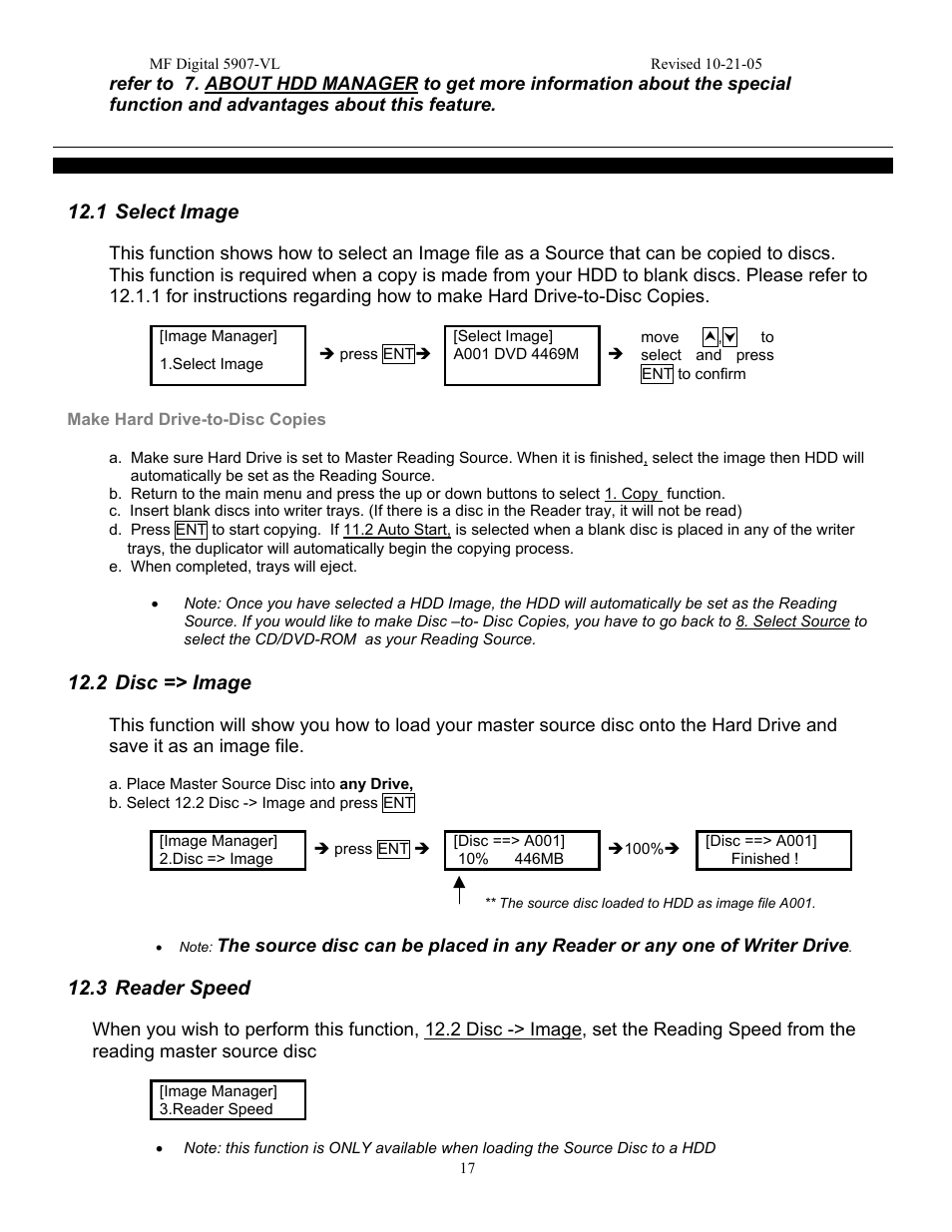 1 select image, 2 disc => image, 3 reader speed | MF Digital 5907-VL CD/DVD Tower User Manual | Page 18 / 23