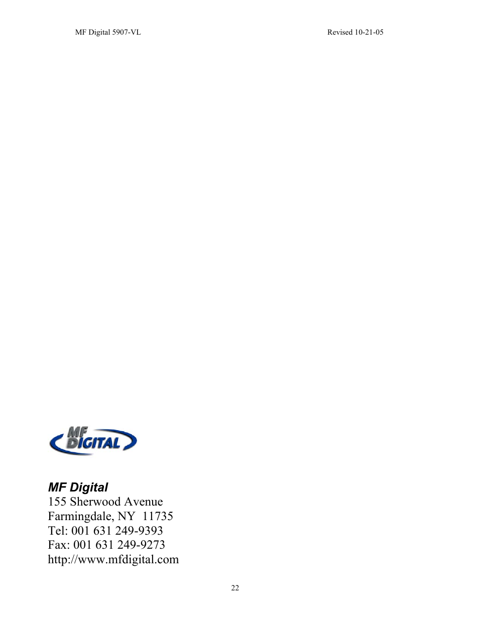 MF Digital 5907-VL CD/DVD Tower User Manual | Page 23 / 23