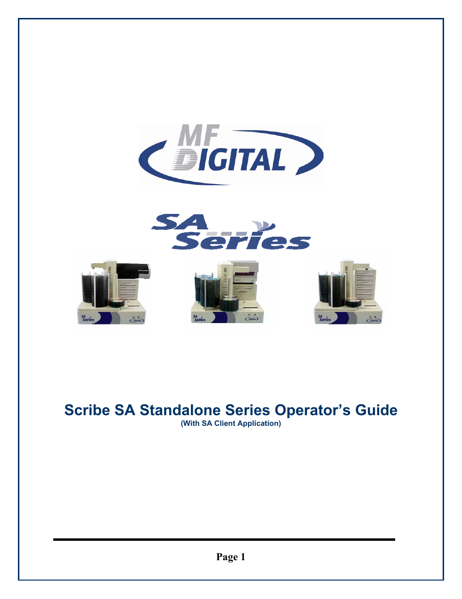 MF Digital SCRIBE SA 3000 User Manual | 72 pages