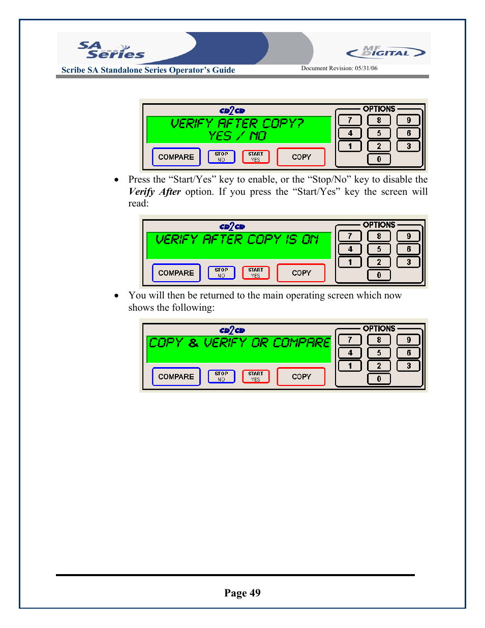 Page 49, Scribe sa standalone series operator’s guide | MF Digital SCRIBE SA 3000 User Manual | Page 49 / 72