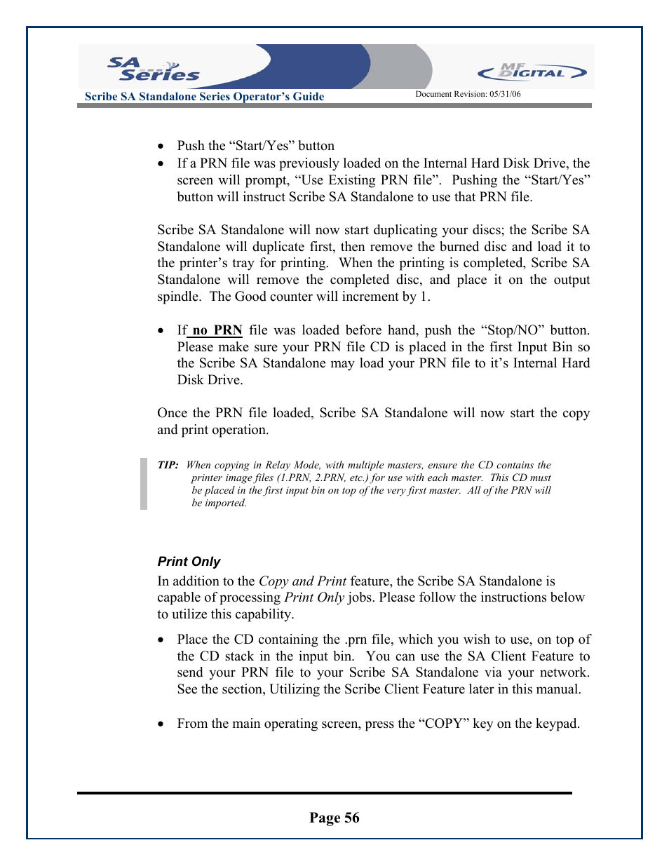 Page 56 | MF Digital SCRIBE SA 3000 User Manual | Page 56 / 72