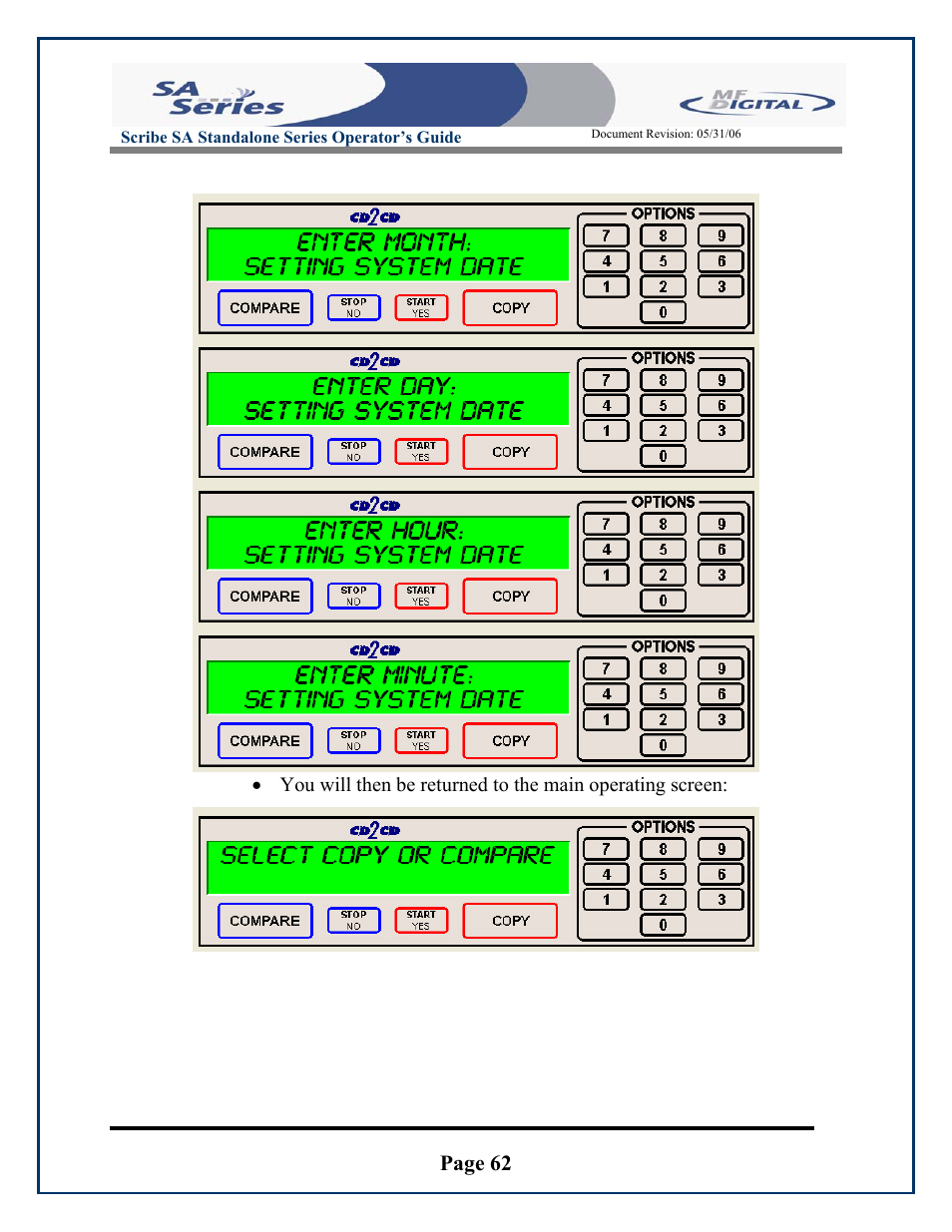 Page 62, Scribe sa standalone series operator’s guide | MF Digital SCRIBE SA 3000 User Manual | Page 62 / 72