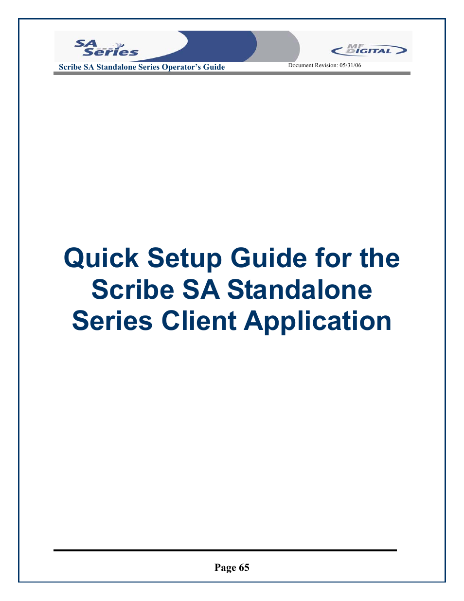 MF Digital SCRIBE SA 3000 User Manual | Page 65 / 72