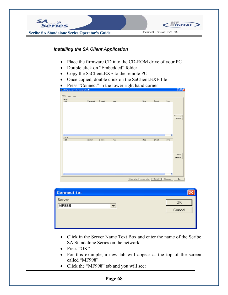 Page 68 | MF Digital SCRIBE SA 3000 User Manual | Page 68 / 72