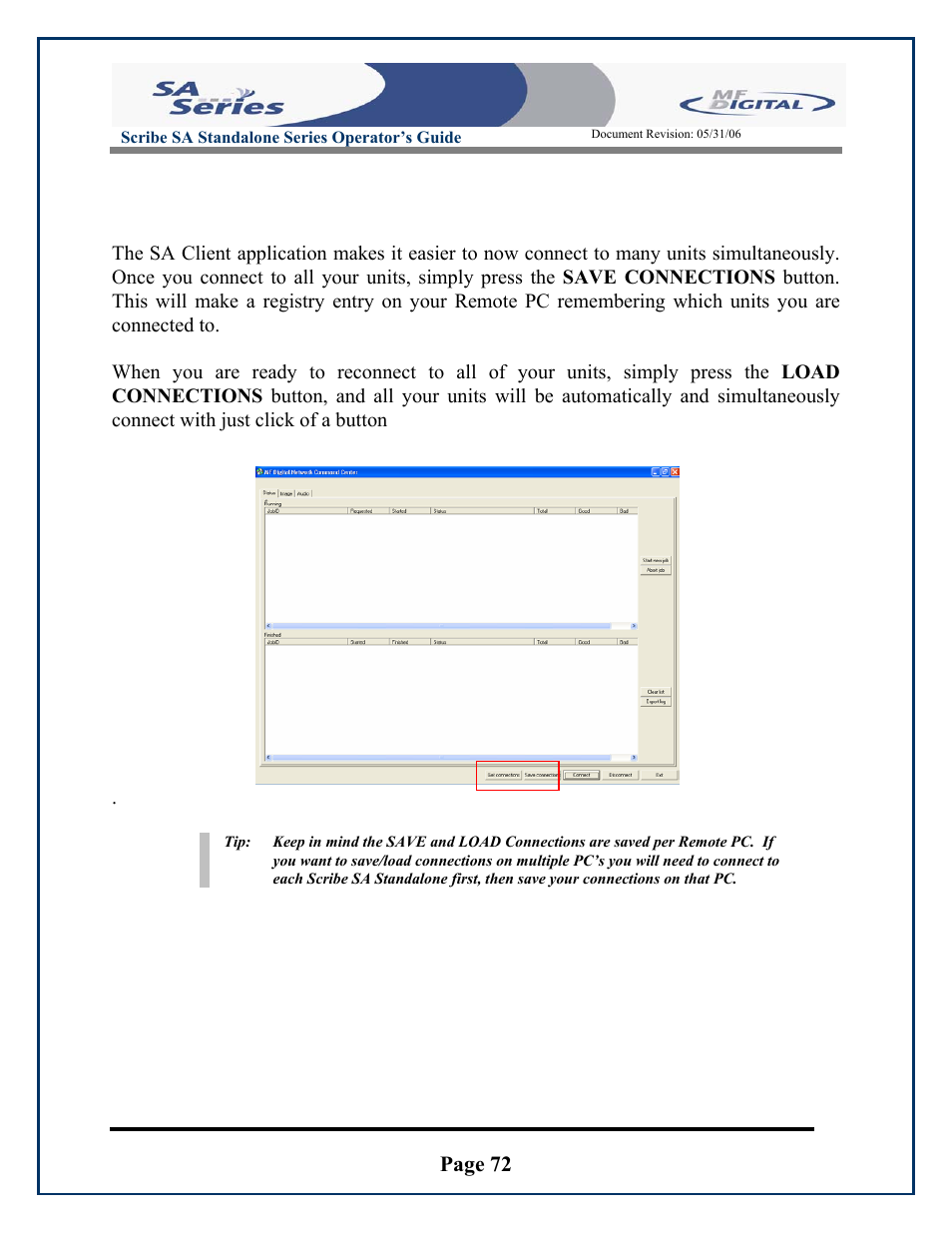 Page 72, Scribe sa standalone series operator’s guide | MF Digital SCRIBE SA 3000 User Manual | Page 72 / 72