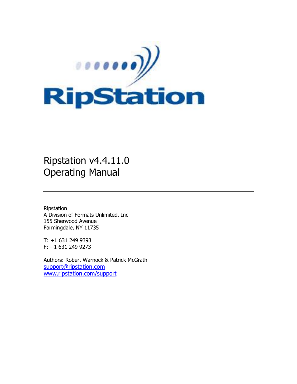 MF Digital Ripstation Lite v4.4.11.0 User Manual | 43 pages