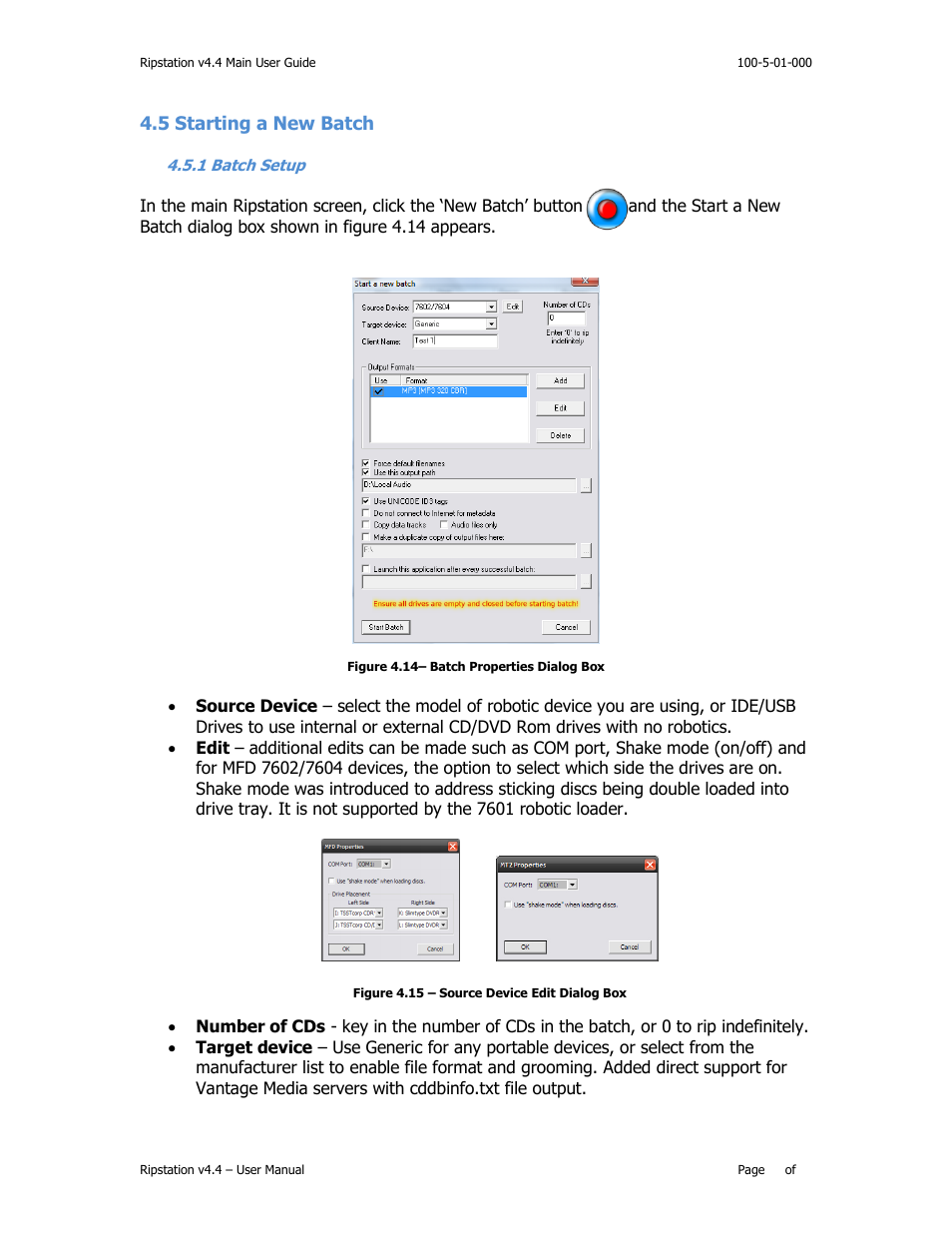 Tarting a, Atch, Etup | MF Digital Ripstation Lite v4.4.11.0 User Manual | Page 32 / 43