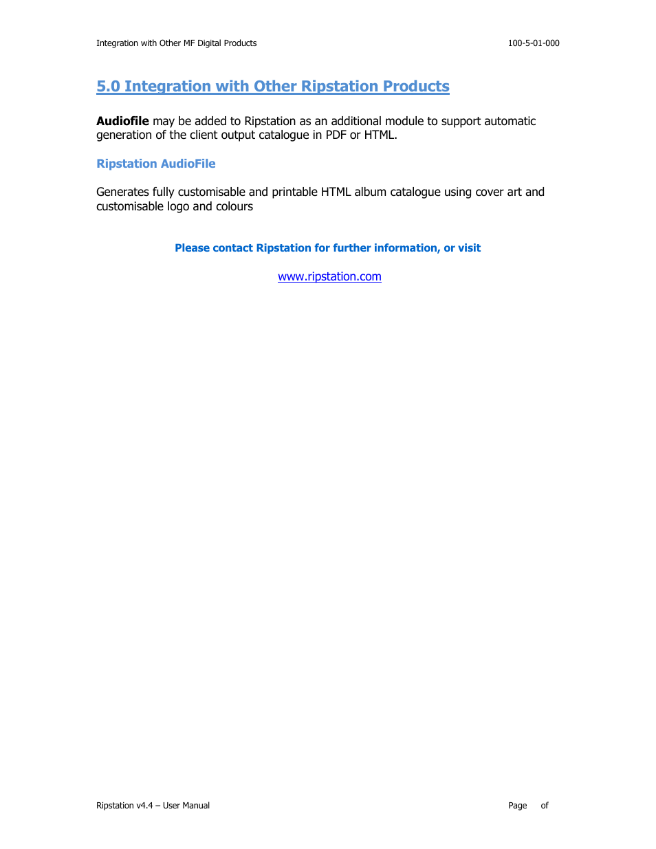 0 integration with other ripstation products | MF Digital Ripstation Lite v4.4.11.0 User Manual | Page 41 / 43