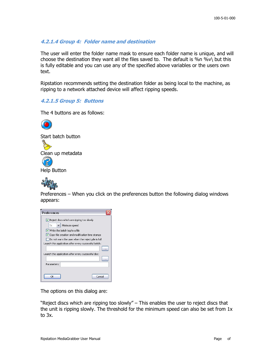 4 group 4: folder name and destination 22, 5 group 5: buttons 22 | MF Digital Ripstation MediaGrabber V1.0.29.0 User Manual | Page 22 / 33