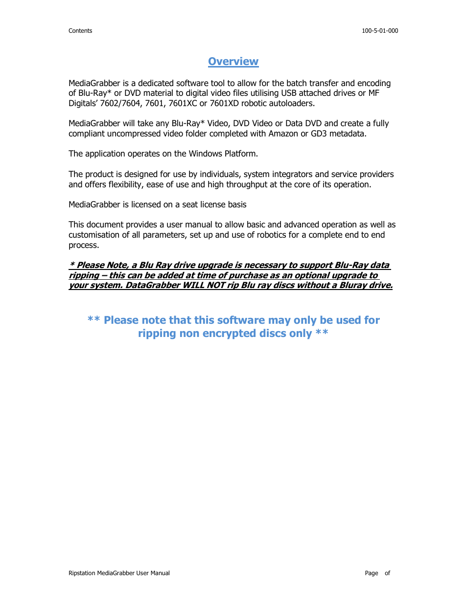 Overview | MF Digital Ripstation MediaGrabber V1.0.29.0 User Manual | Page 5 / 33