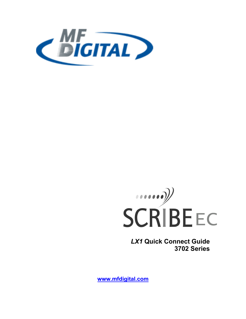 MF Digital SCRIBE ЕС LX1 & 3702 User Manual | 10 pages