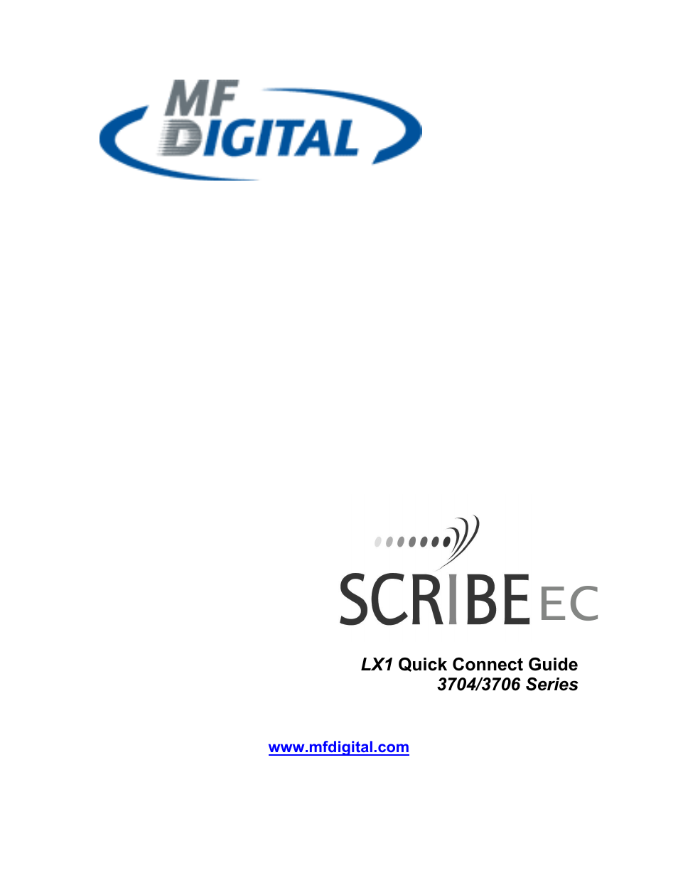 MF Digital SCRIBE ЕС LX1 & 3704 User Manual | 10 pages