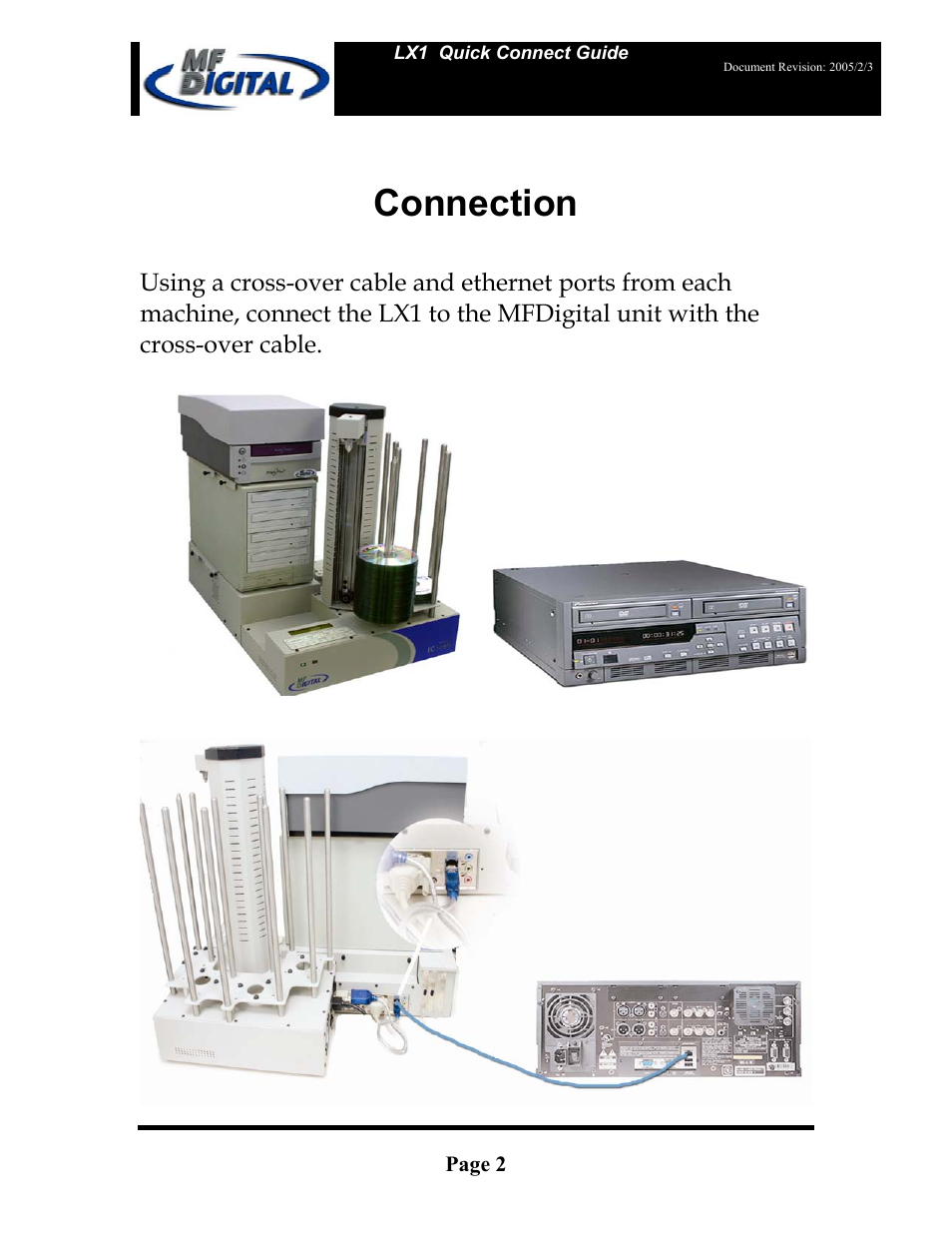 Connection | MF Digital SCRIBE ЕС LX1 & 3704 User Manual | Page 2 / 10