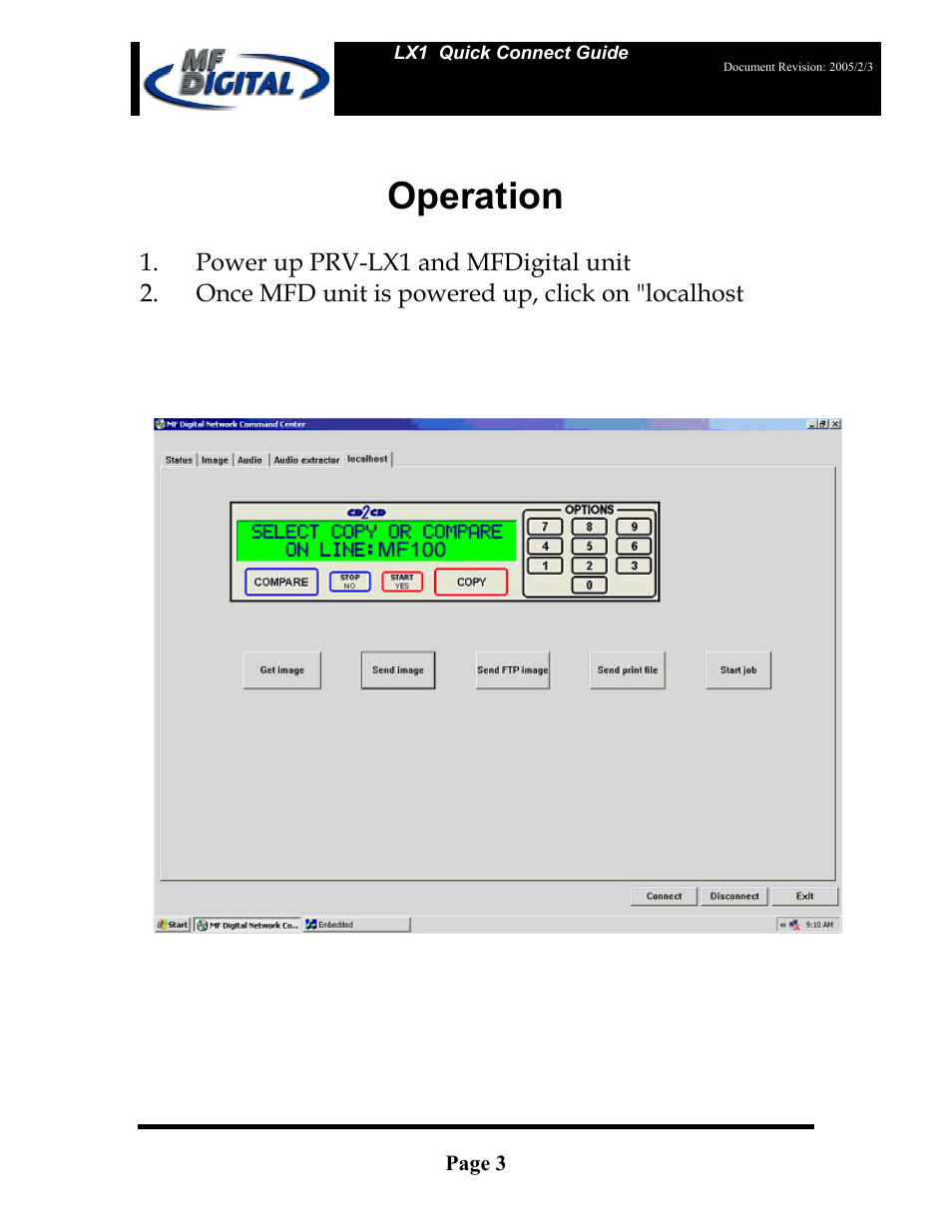 Operation | MF Digital SCRIBE ЕС LX1 & 3704 User Manual | Page 3 / 10