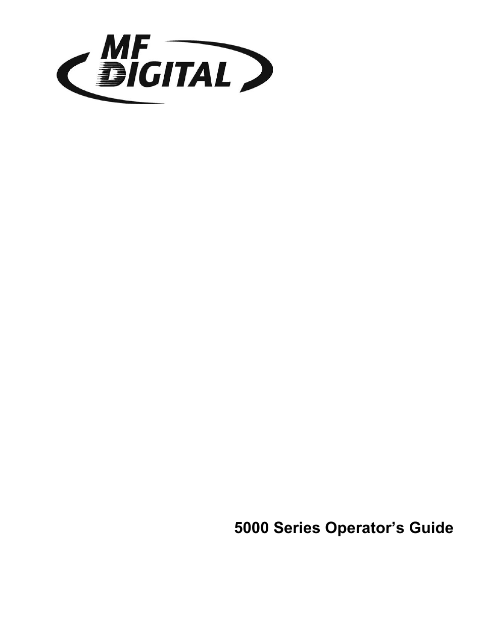 MF Digital 5000 Series User Manual | 65 pages