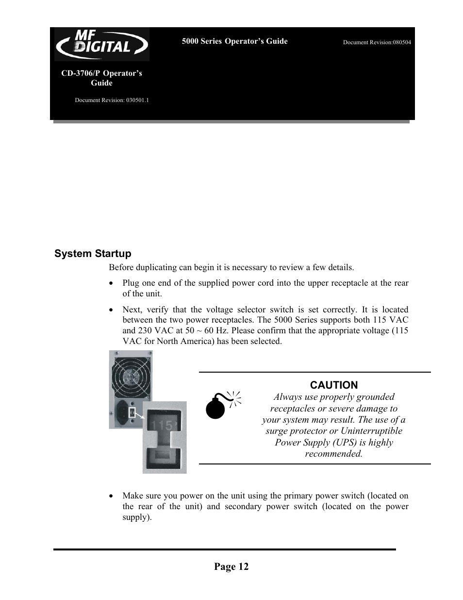 MF Digital 5000 Series User Manual | Page 13 / 65