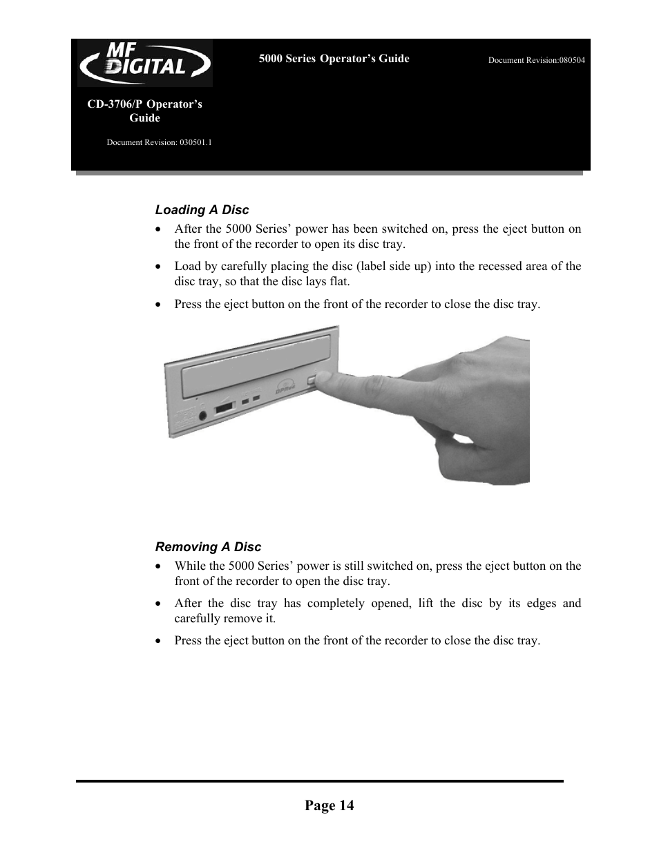 Page 14 | MF Digital 5000 Series User Manual | Page 15 / 65