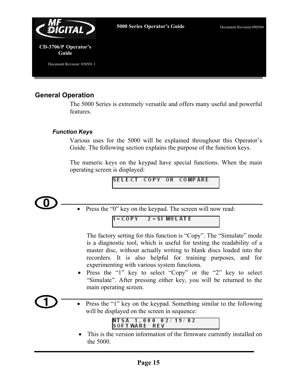 MF Digital 5000 Series User Manual | Page 16 / 65