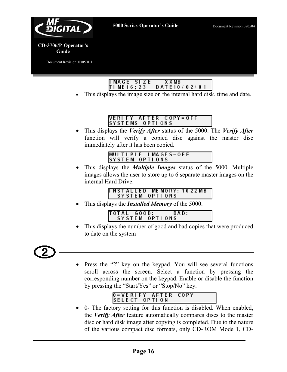 MF Digital 5000 Series User Manual | Page 17 / 65