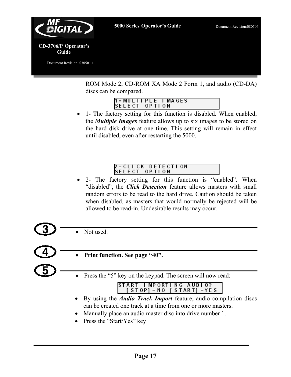 MF Digital 5000 Series User Manual | Page 18 / 65