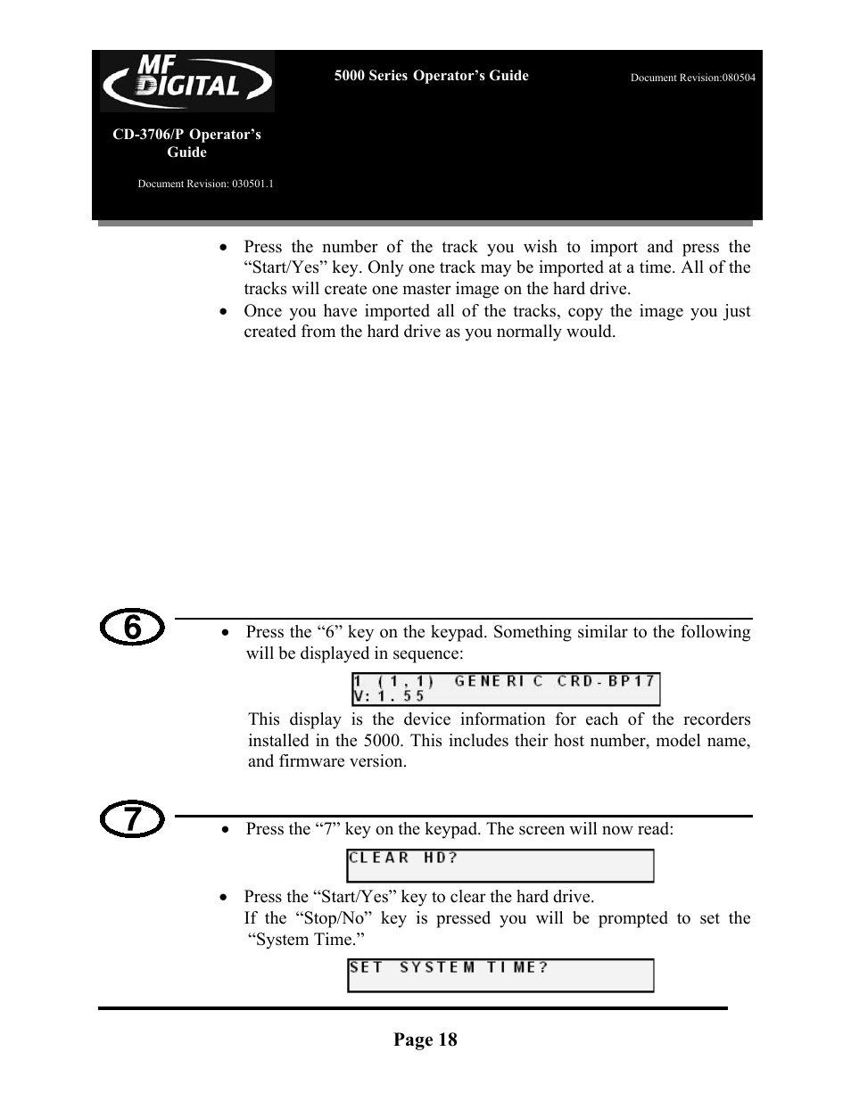 MF Digital 5000 Series User Manual | Page 19 / 65