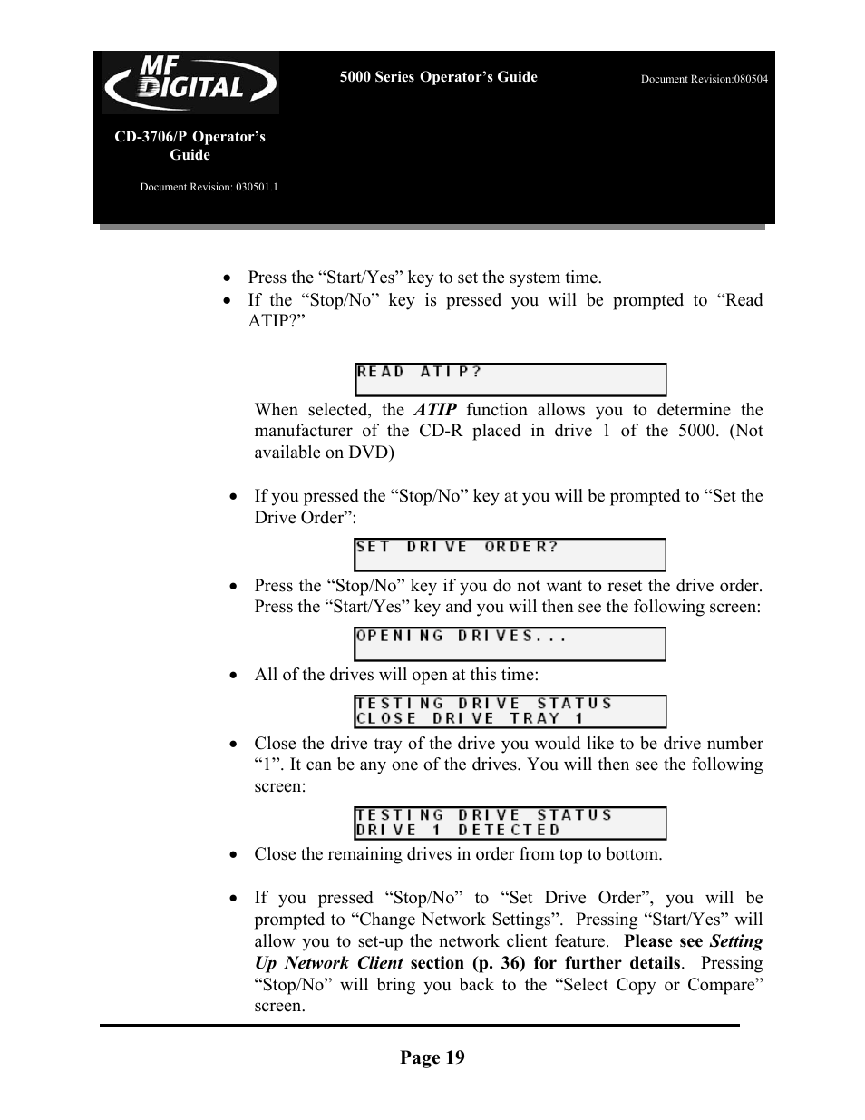 MF Digital 5000 Series User Manual | Page 20 / 65