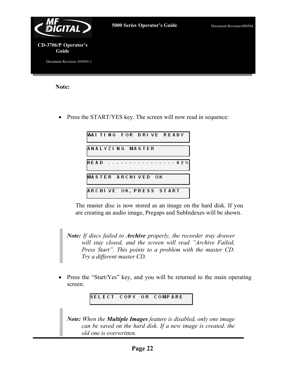 MF Digital 5000 Series User Manual | Page 23 / 65