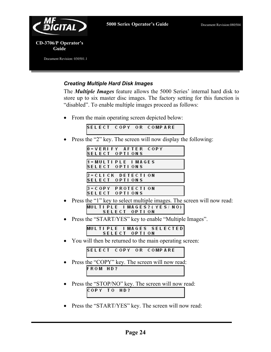 MF Digital 5000 Series User Manual | Page 25 / 65