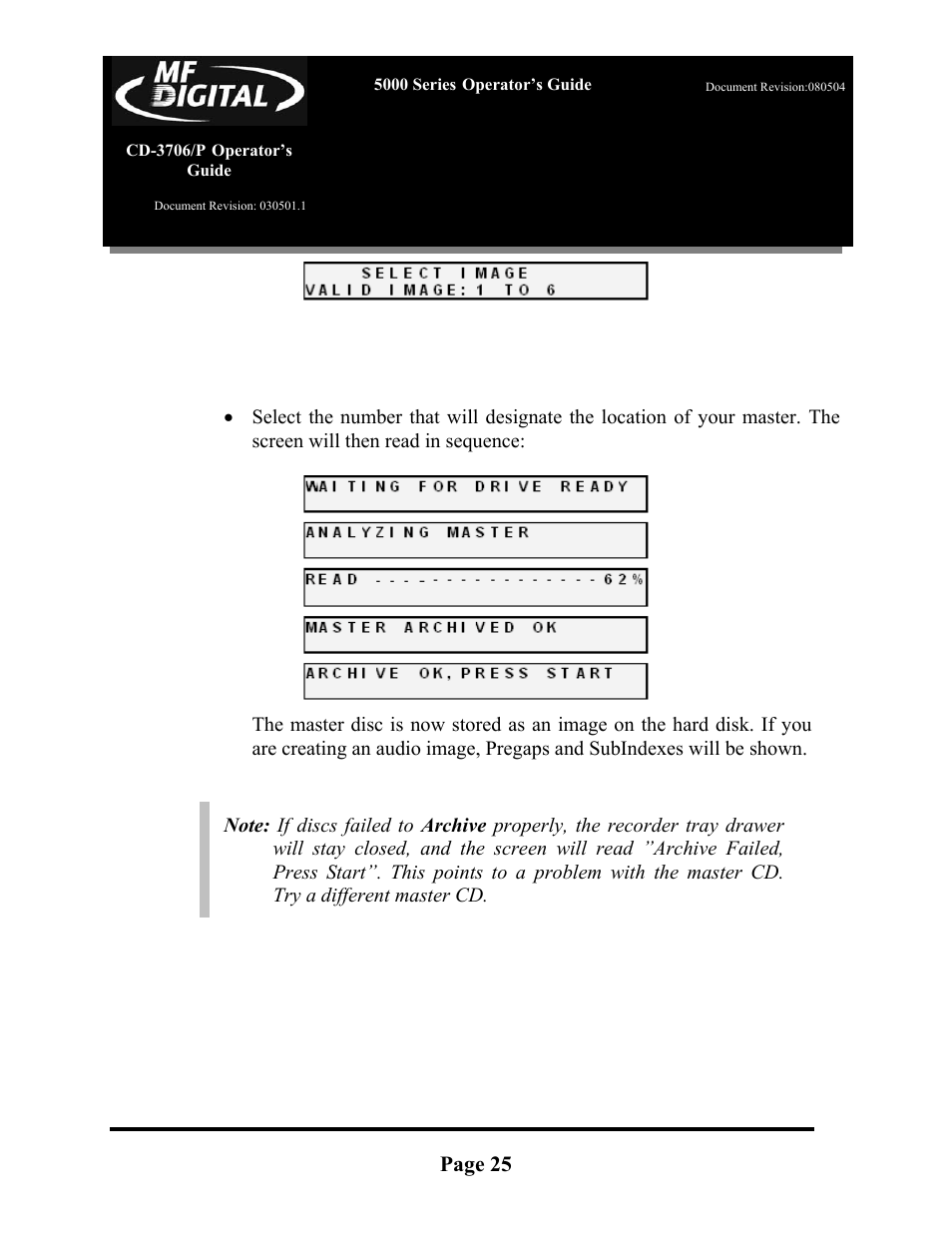 MF Digital 5000 Series User Manual | Page 26 / 65