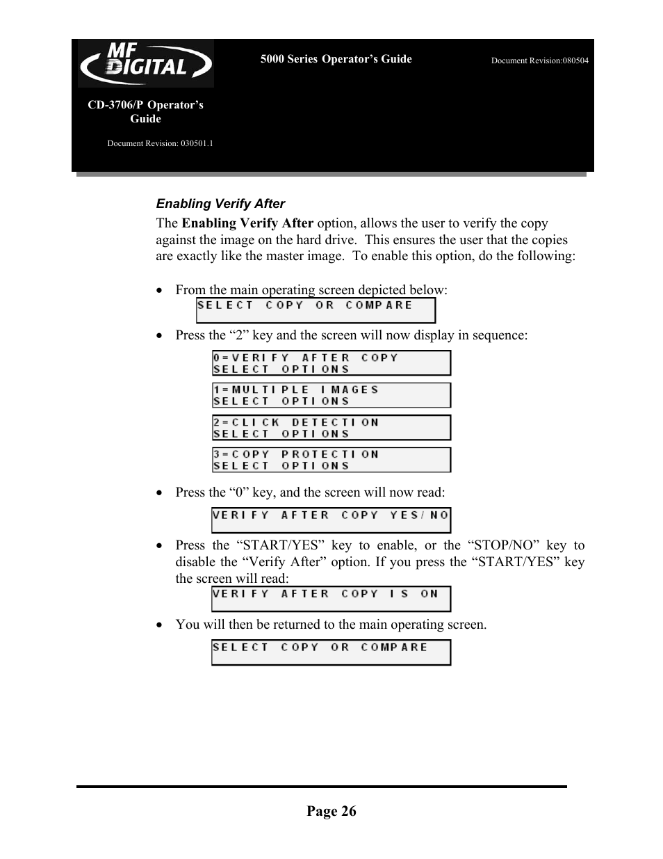 MF Digital 5000 Series User Manual | Page 27 / 65