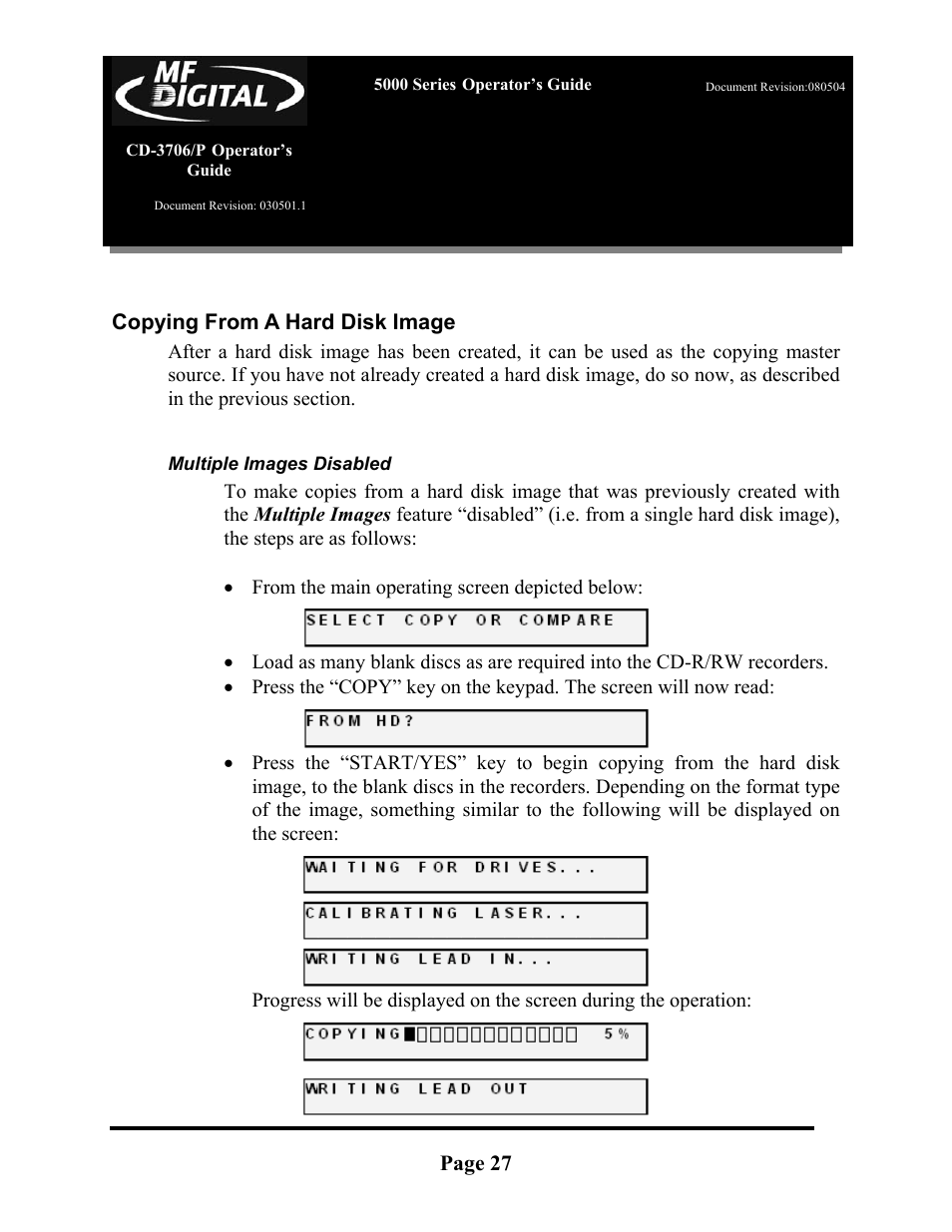 MF Digital 5000 Series User Manual | Page 28 / 65