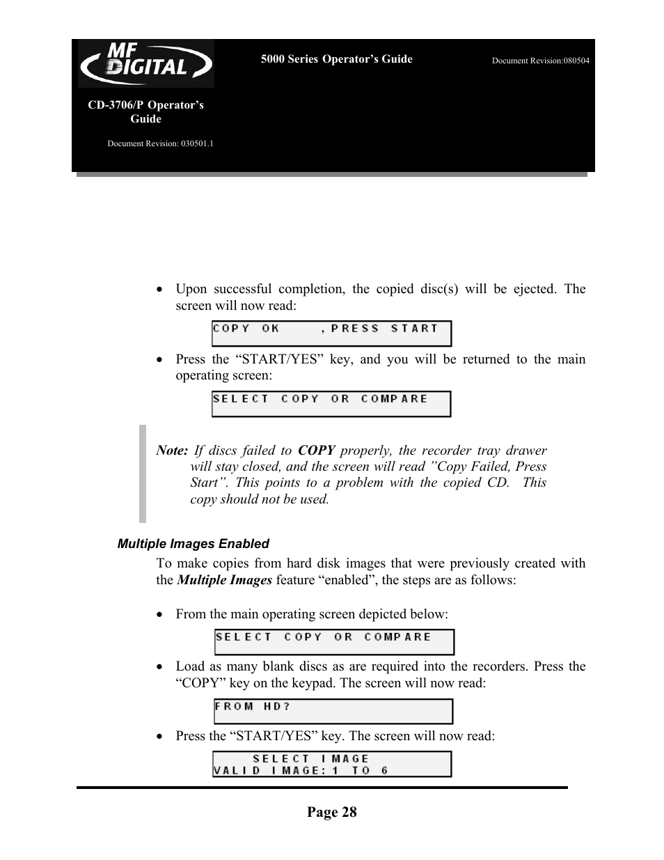 MF Digital 5000 Series User Manual | Page 29 / 65