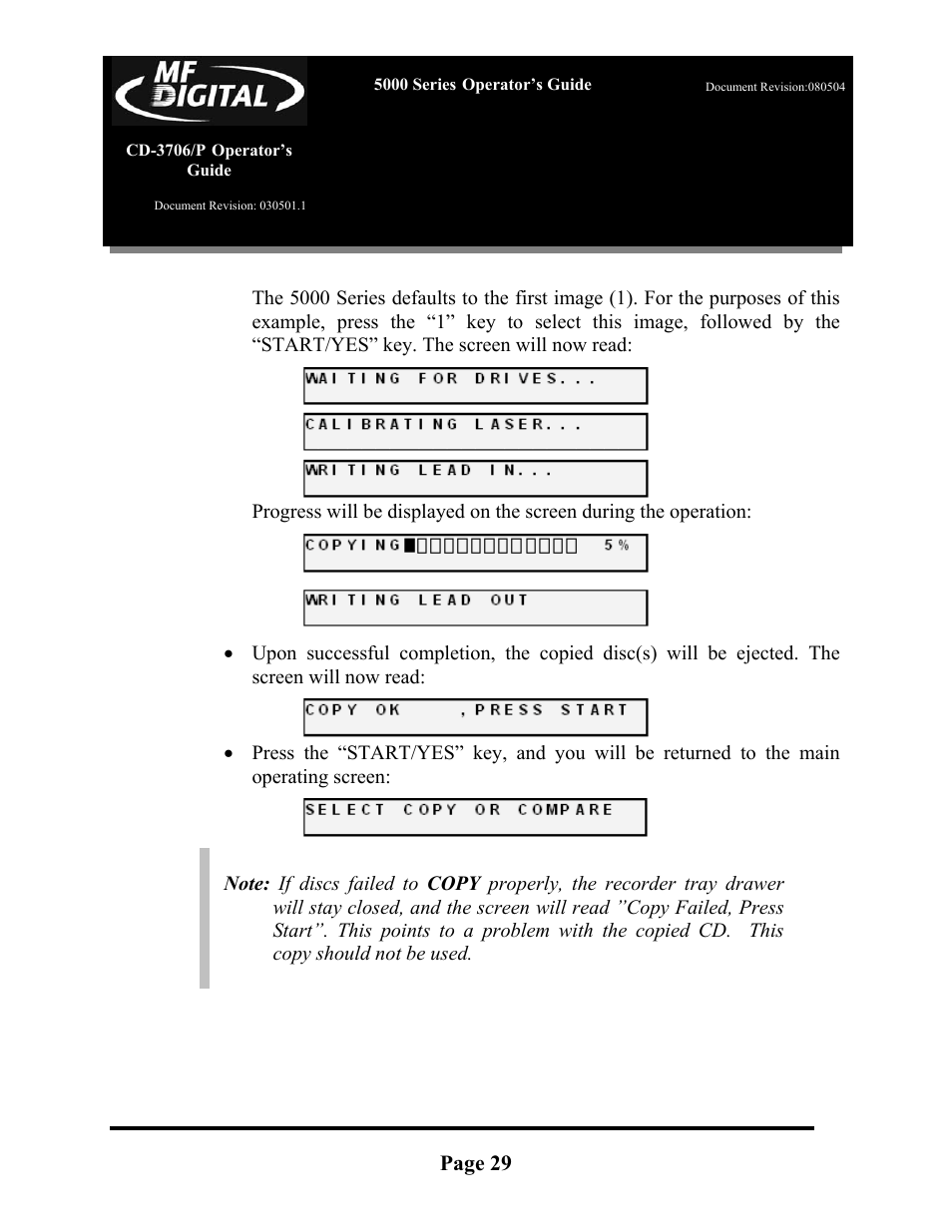 MF Digital 5000 Series User Manual | Page 30 / 65