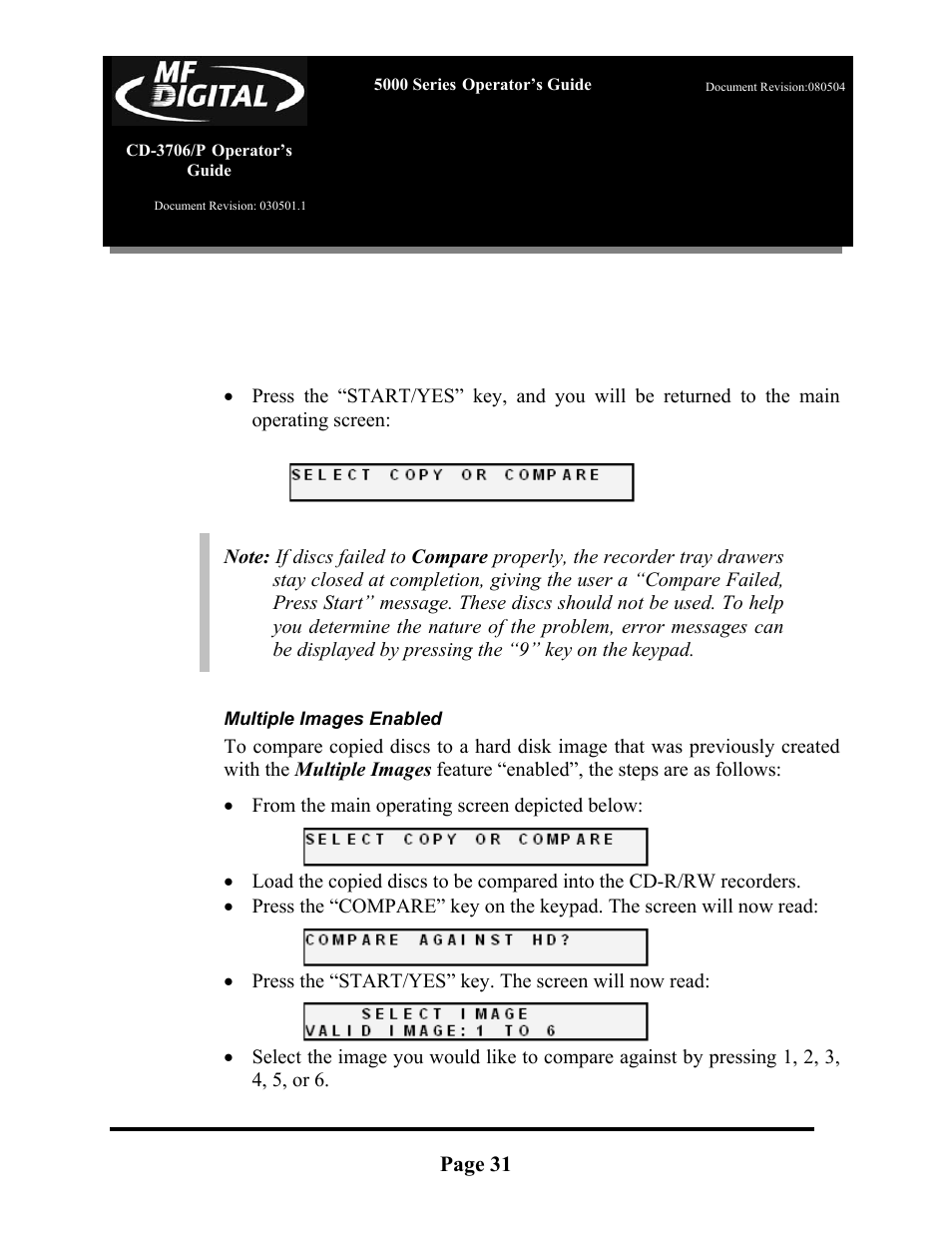 MF Digital 5000 Series User Manual | Page 32 / 65