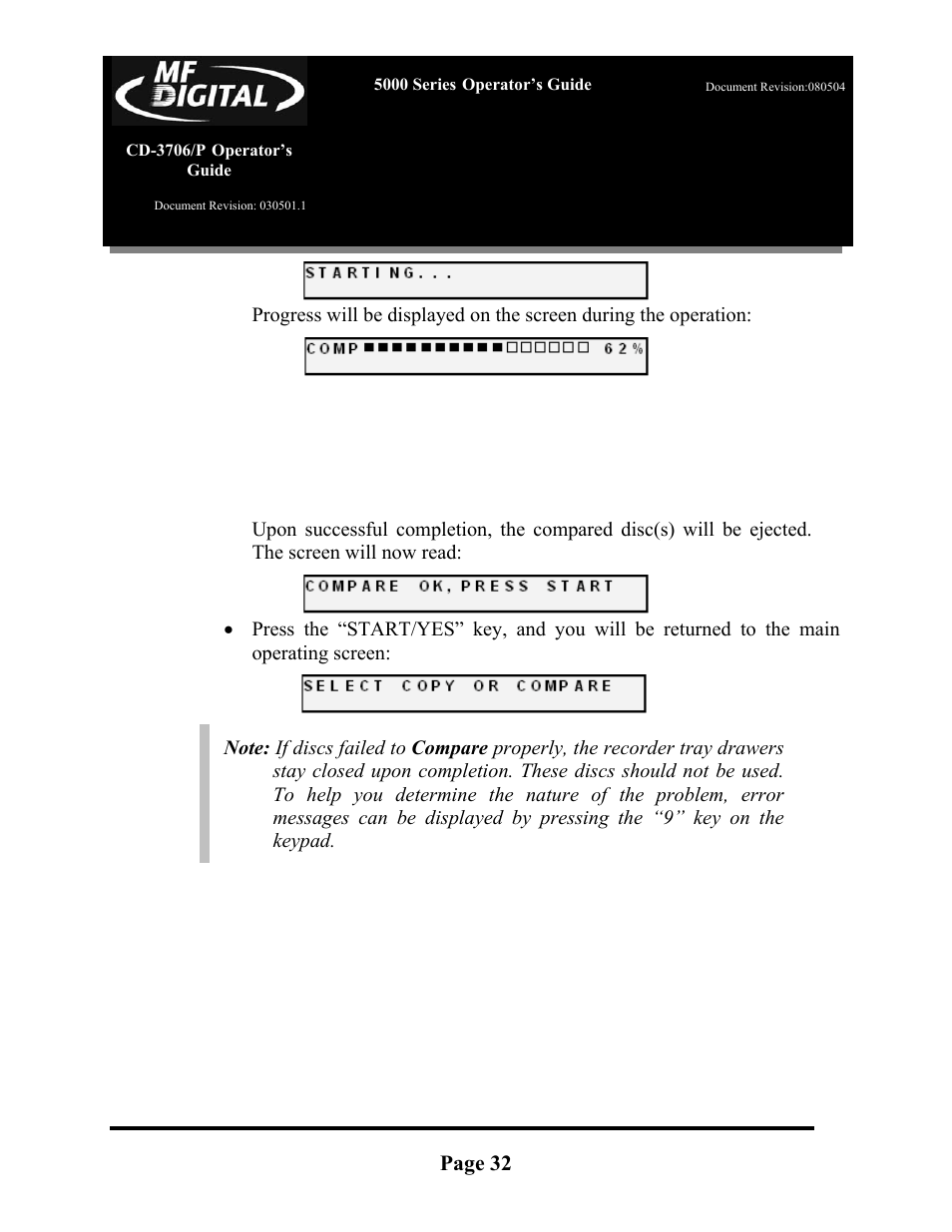 MF Digital 5000 Series User Manual | Page 33 / 65