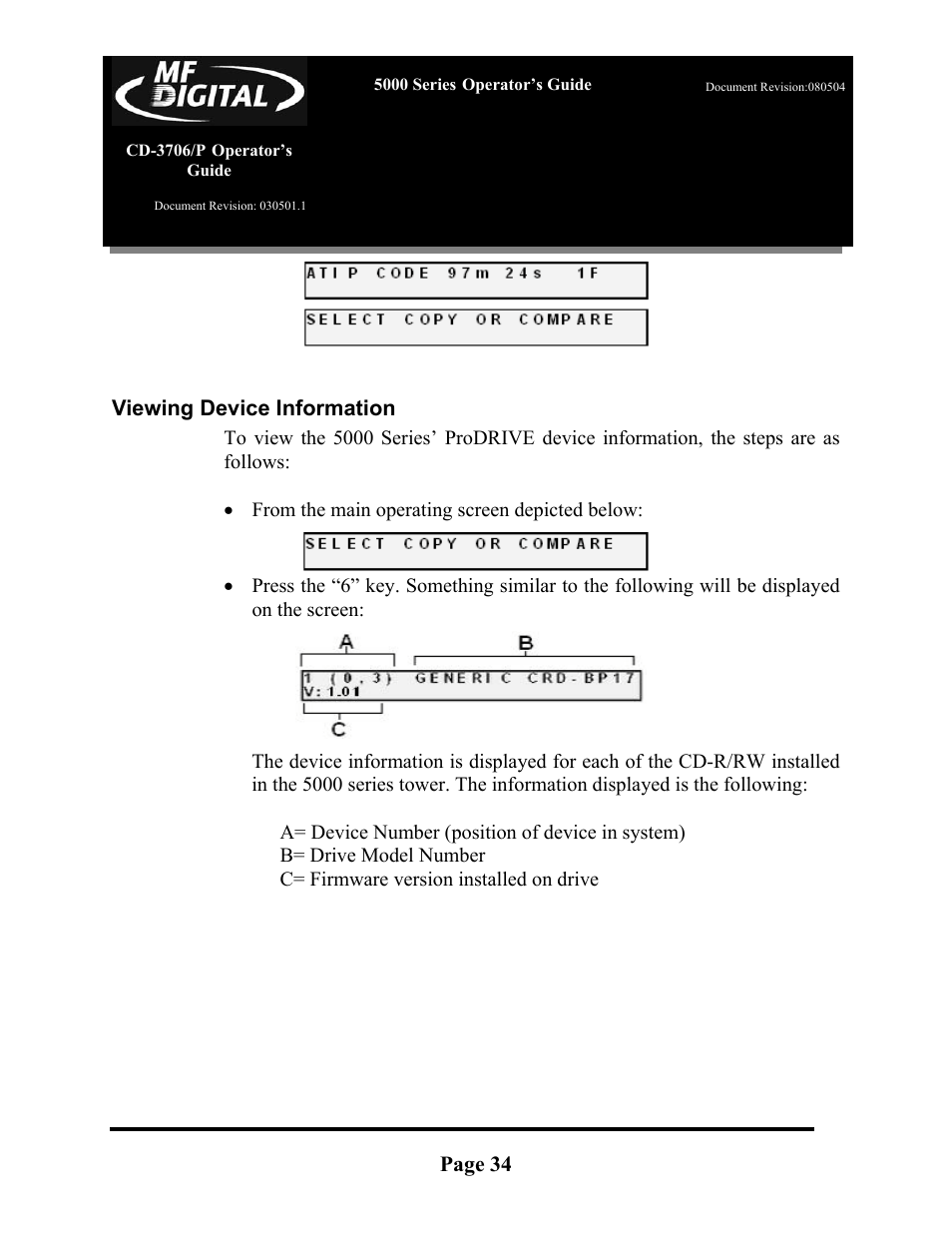 MF Digital 5000 Series User Manual | Page 35 / 65