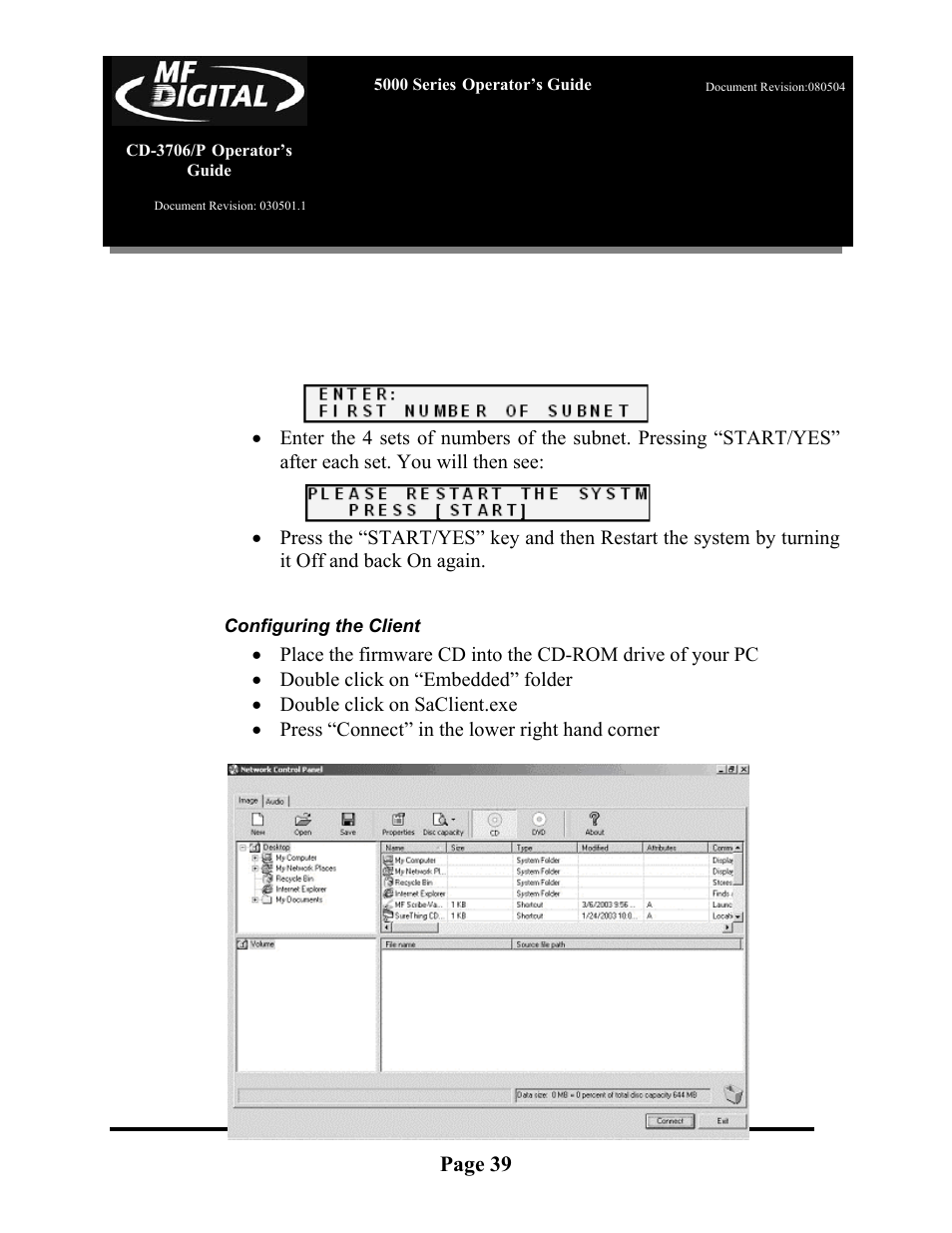 MF Digital 5000 Series User Manual | Page 40 / 65