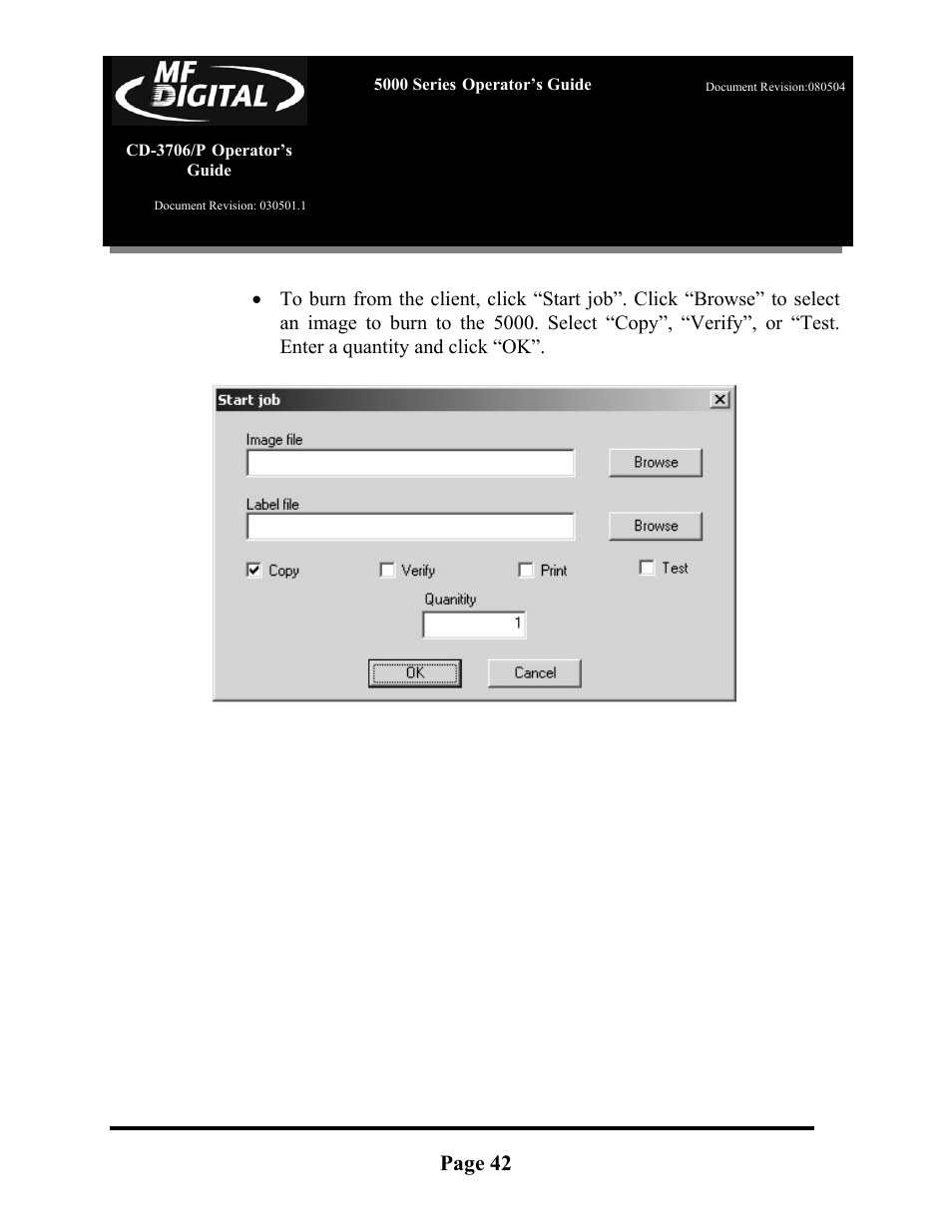 Page 42 | MF Digital 5000 Series User Manual | Page 43 / 65