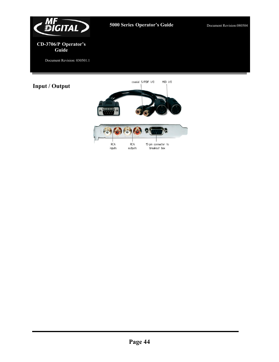 Page 44 | MF Digital 5000 Series User Manual | Page 45 / 65