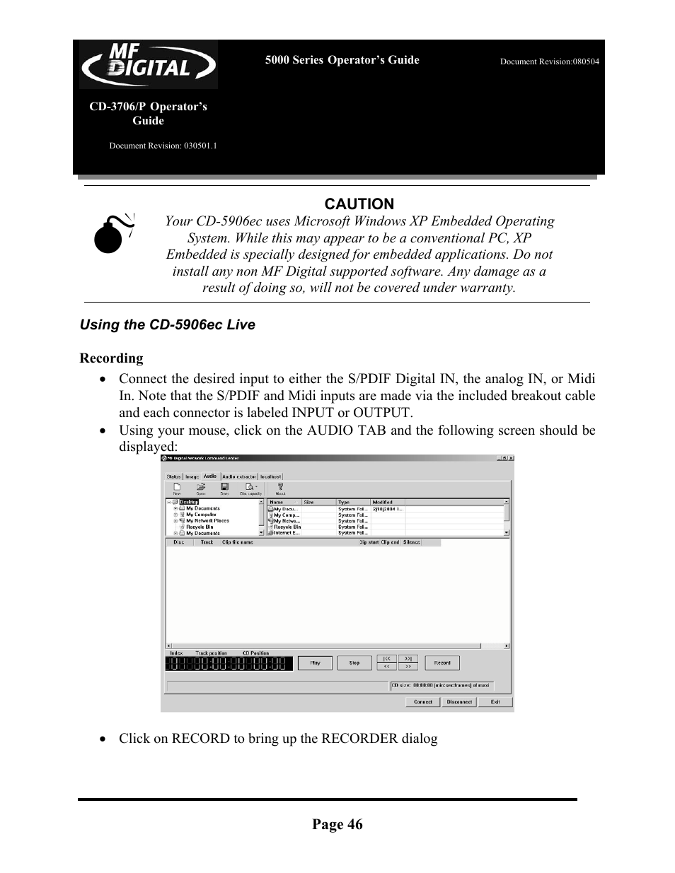 MF Digital 5000 Series User Manual | Page 47 / 65