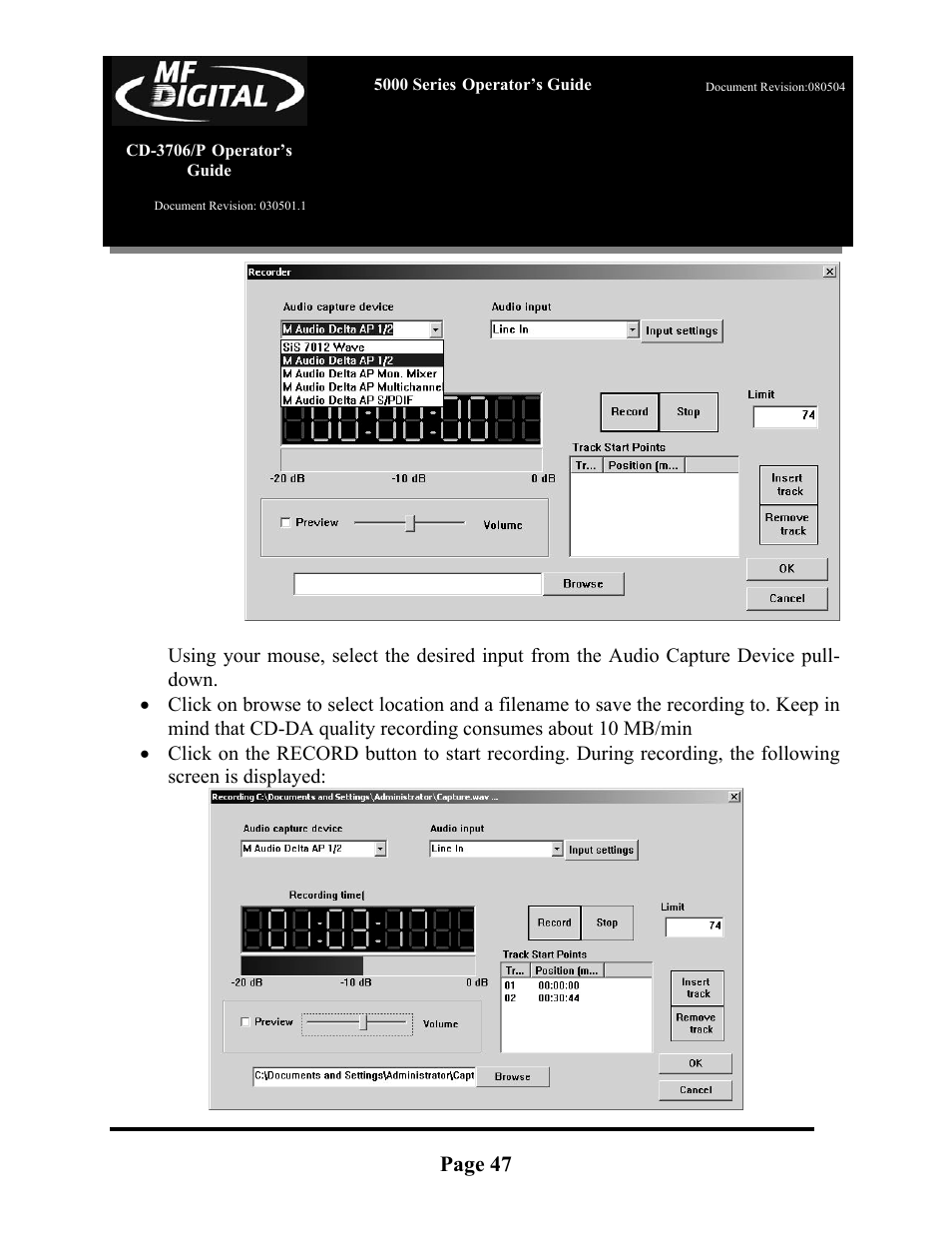 MF Digital 5000 Series User Manual | Page 48 / 65