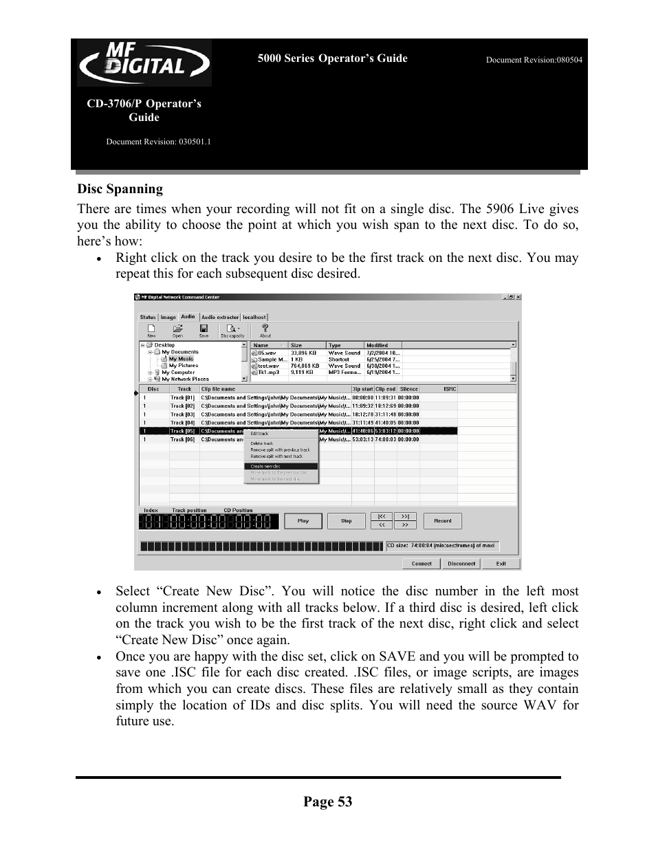 Page 53 | MF Digital 5000 Series User Manual | Page 54 / 65