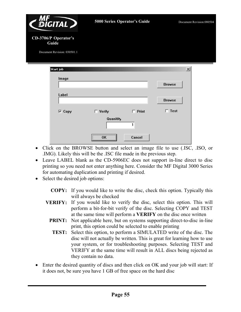 MF Digital 5000 Series User Manual | Page 56 / 65