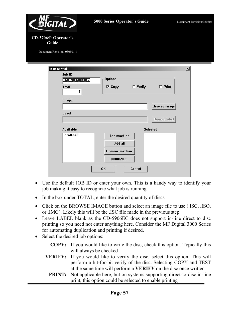 MF Digital 5000 Series User Manual | Page 58 / 65