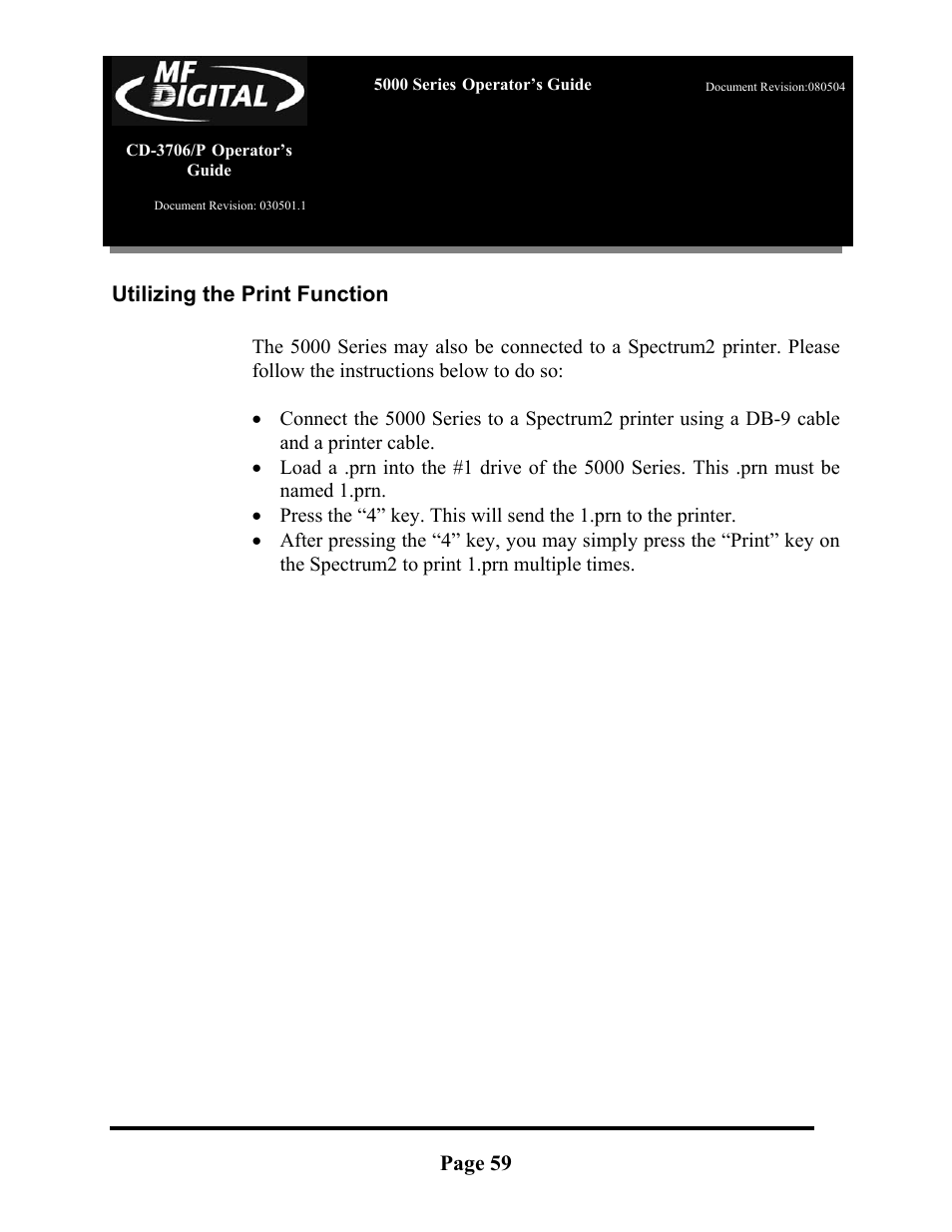 MF Digital 5000 Series User Manual | Page 60 / 65