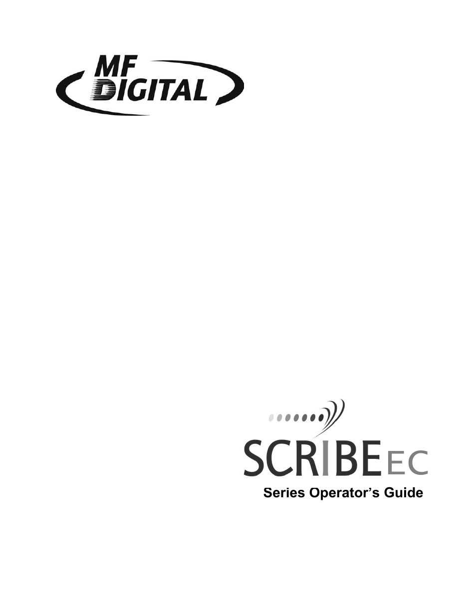 MF Digital SCRIBE EC PC-Based Series User Manual | 91 pages